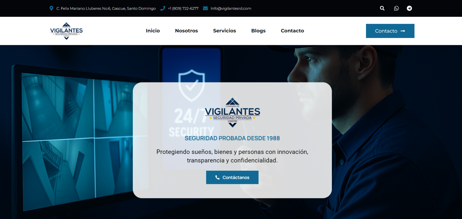 Vigilantes RD corporate security website preview